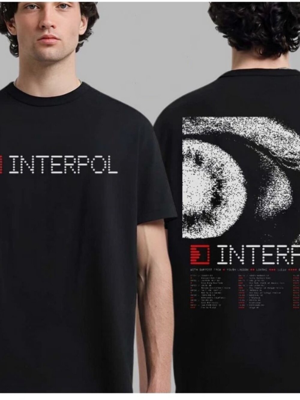 Interpol Tour 2026 T-Shirt North America Schedule Dates Double Sided Band Tee